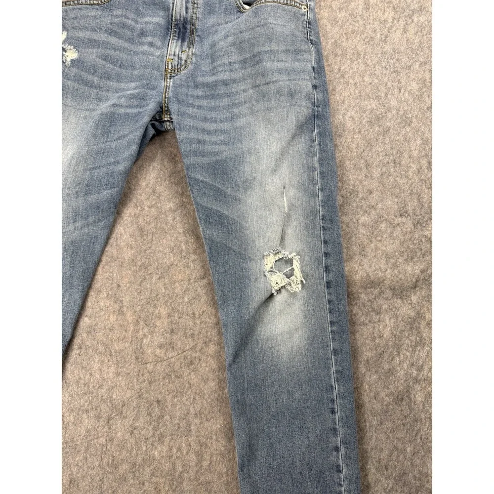 Levi Strauss Signature Slim Jeans 34x32‎ Distressed Light Wash Men's Denim